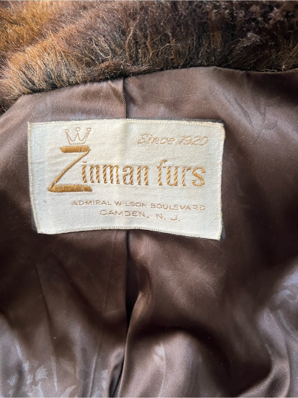 Vintage Zimmerman Furs Brown Faux Fur Hooded Coat Belted 70s Glam - Picture 6 of 7
